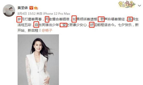黄圣依发文没有一句提杨子