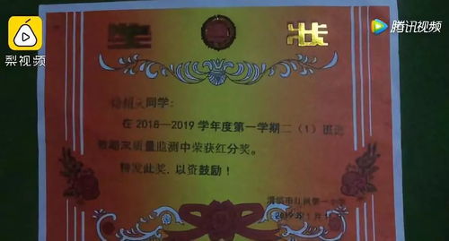 男孩摆奖状看电视 爸爸欲言又止